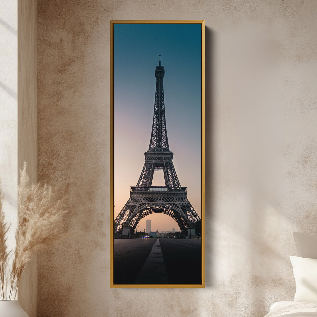 Paris Eiffel Tower Large Framed Canvas Vertical Wall Art