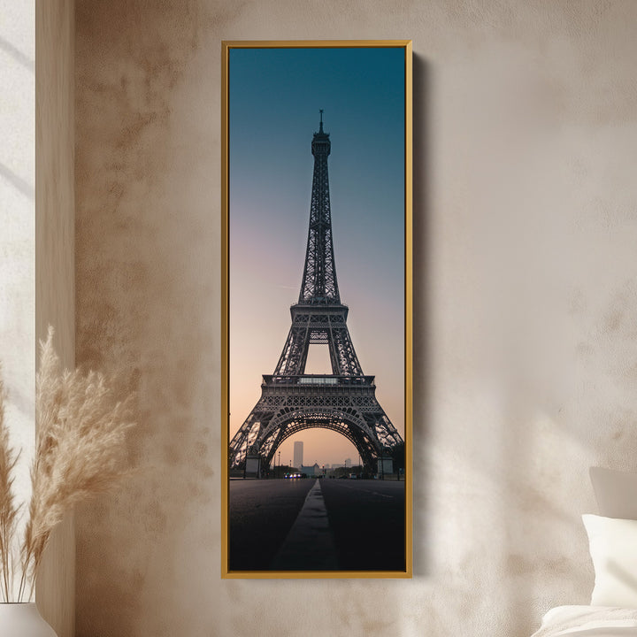 Paris Eiffel Tower Large Framed Canvas Vertical Wall Art