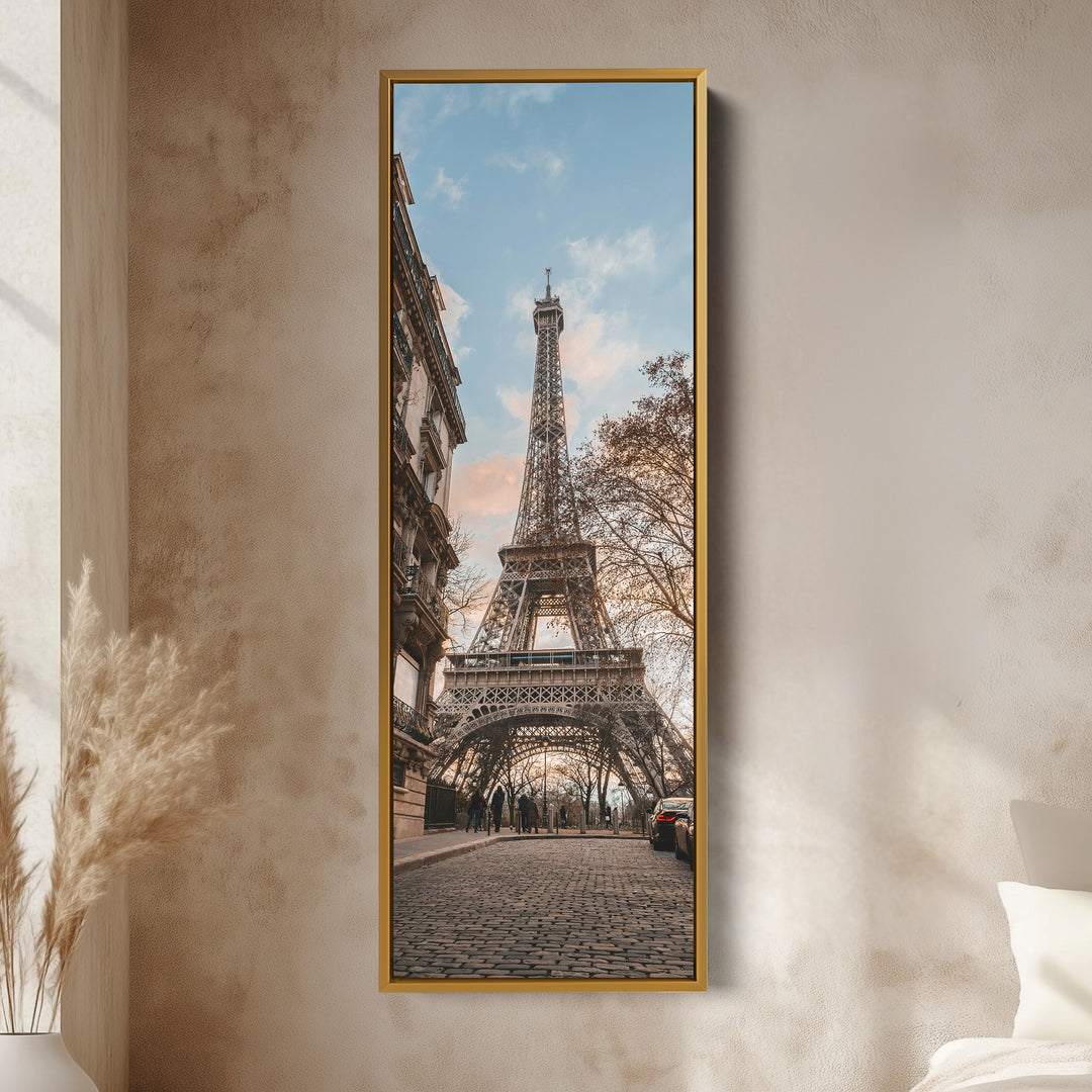 Large Framed Canvas Vertical Wall Art Eiffel Tower