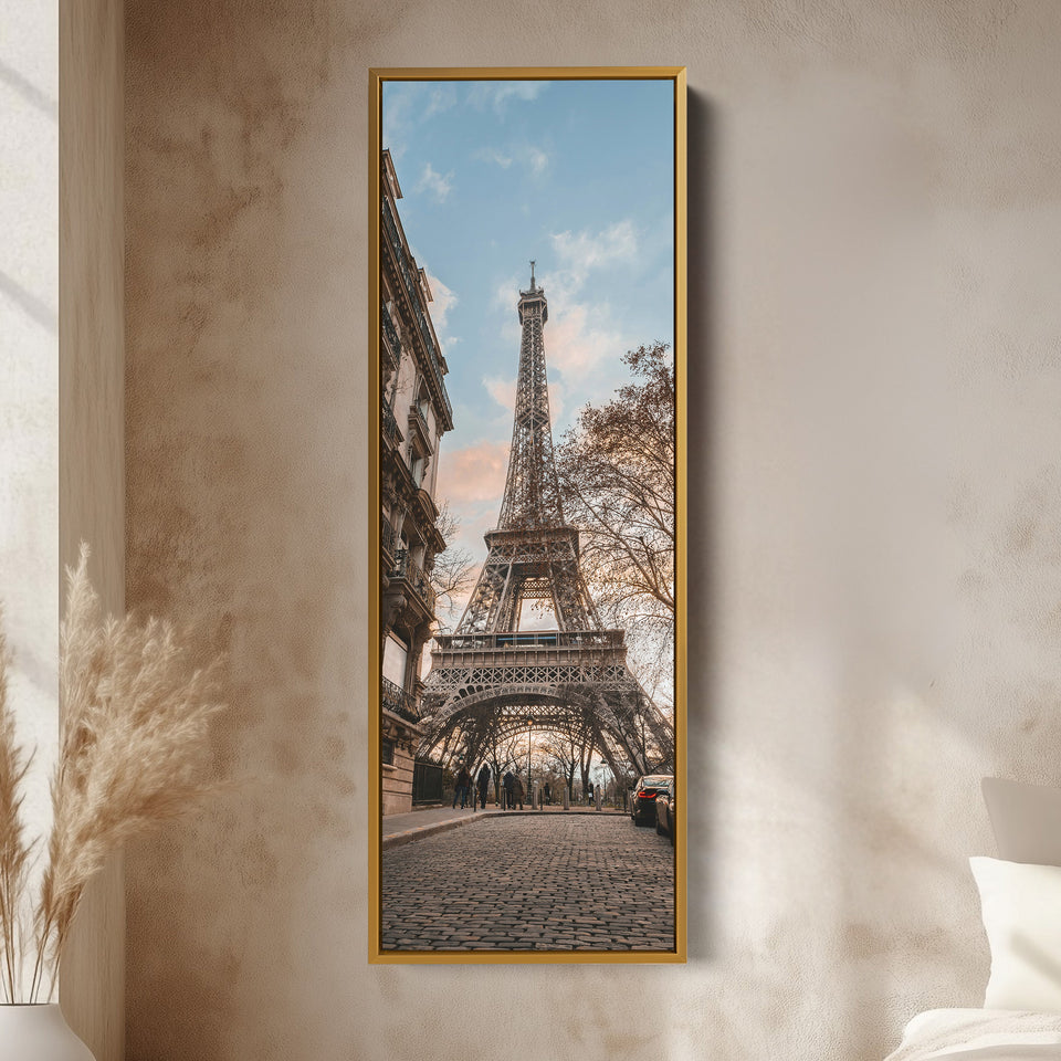 Large Framed Canvas Vertical Wall Art Eiffel Tower