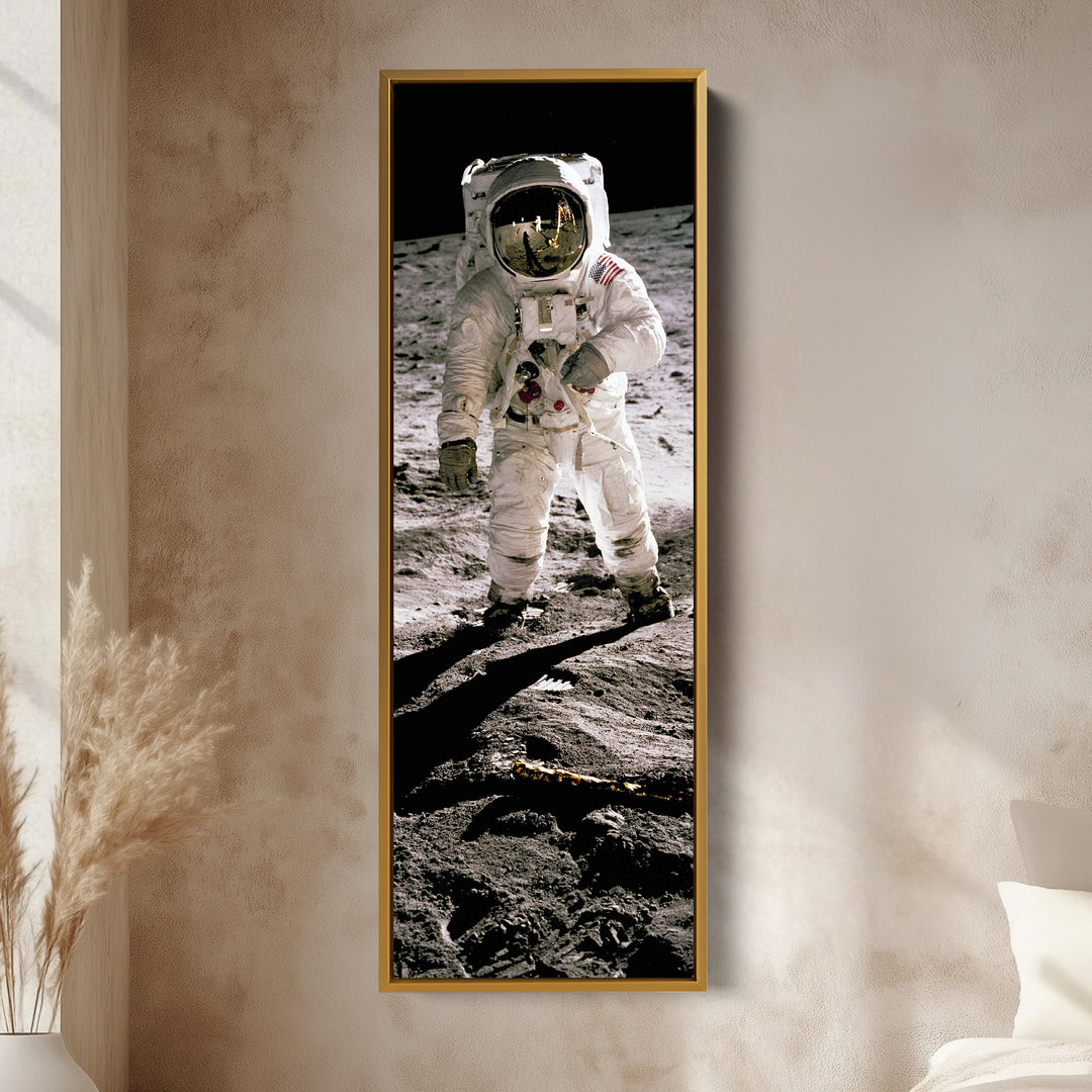 Long Vertical Wall Art Moon Walk Astronaut