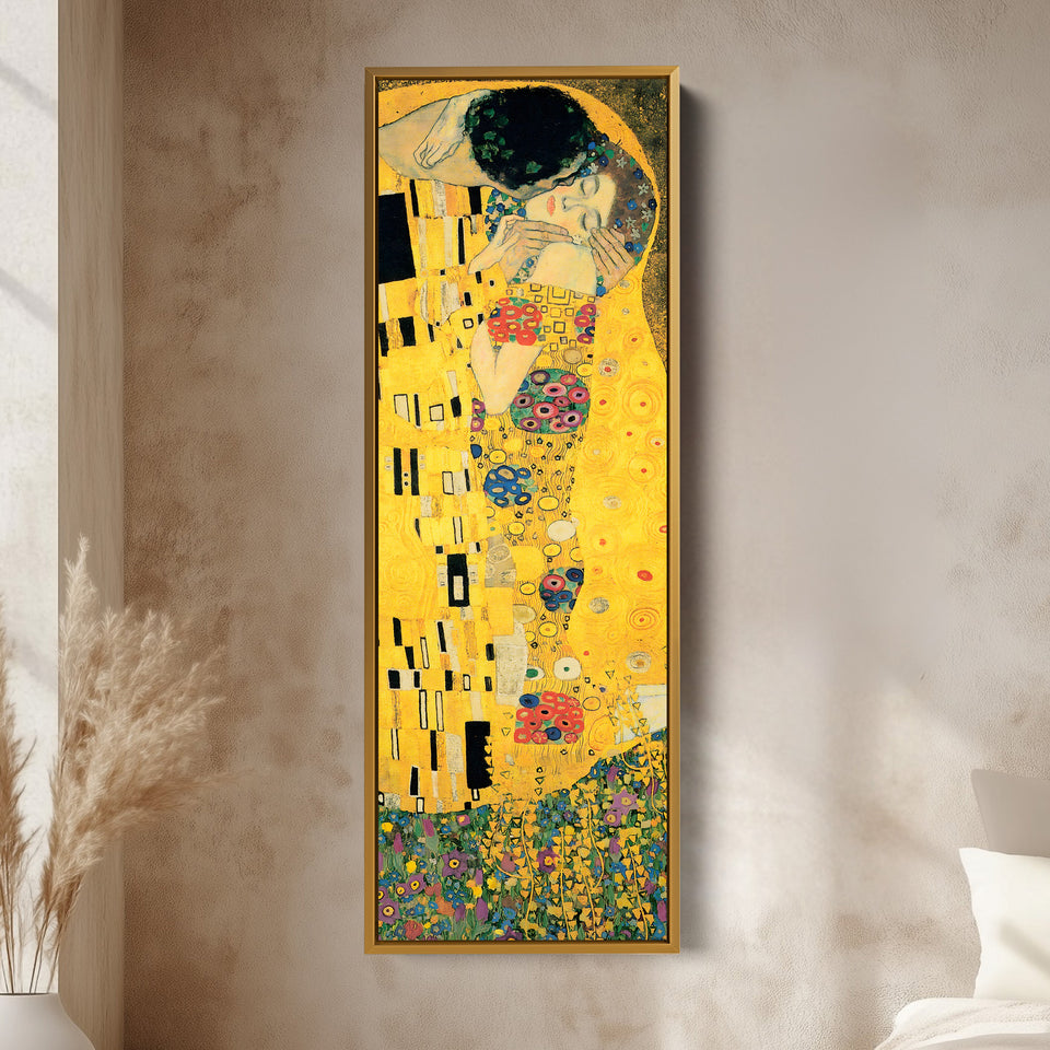 The Kiss Gustav Klimt Famous Art Vertical Long Wall Decor