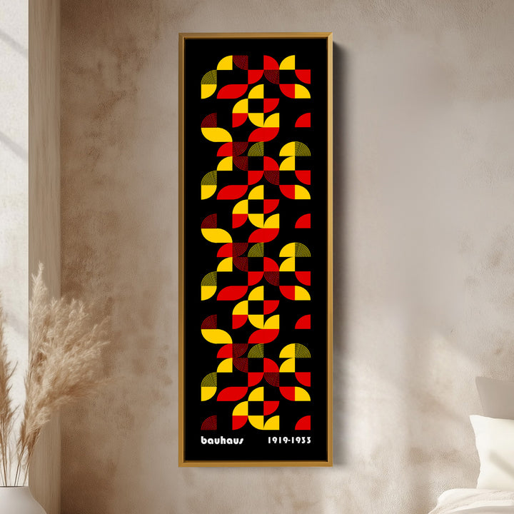 Black Long Vertical Mid Century Bauhaus Wall Art