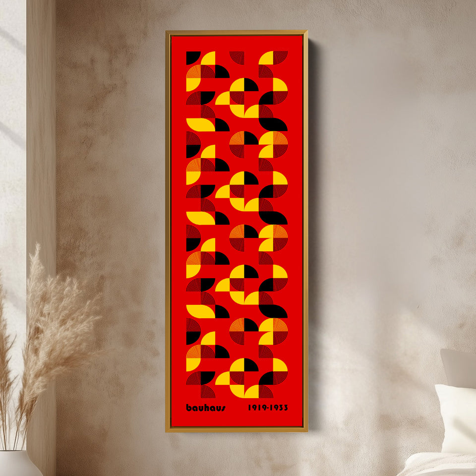Red Vertical Wall Art Bauhaus Mid Century