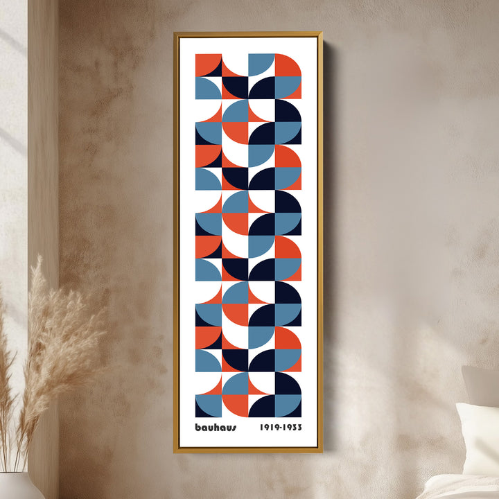 White Large Framed Canvas Beige Bauhaus Wall Art