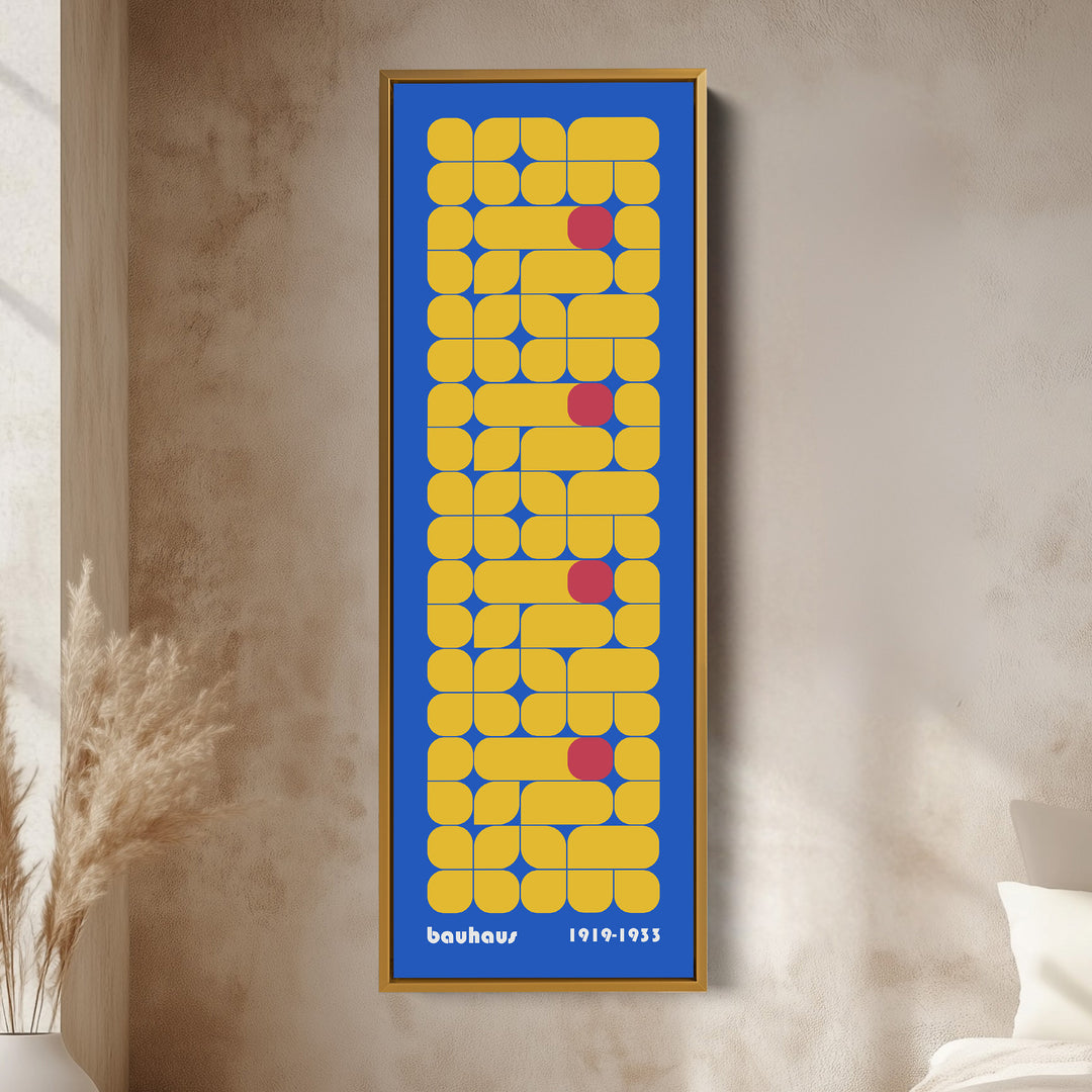 Tall Framed Canvas Long Bauhaus Geometric