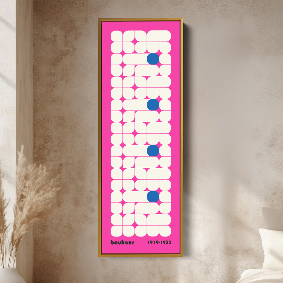 Décoration murale verticale rose Bauhaus milieu du siècle