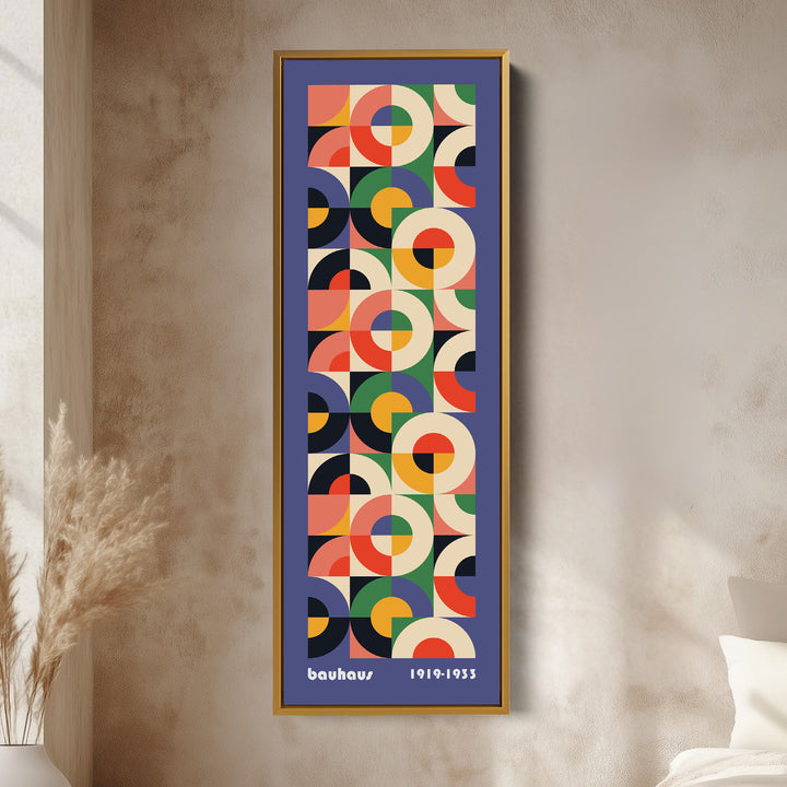 Vertical Slate Blue Decor Bauhaus Mid Century