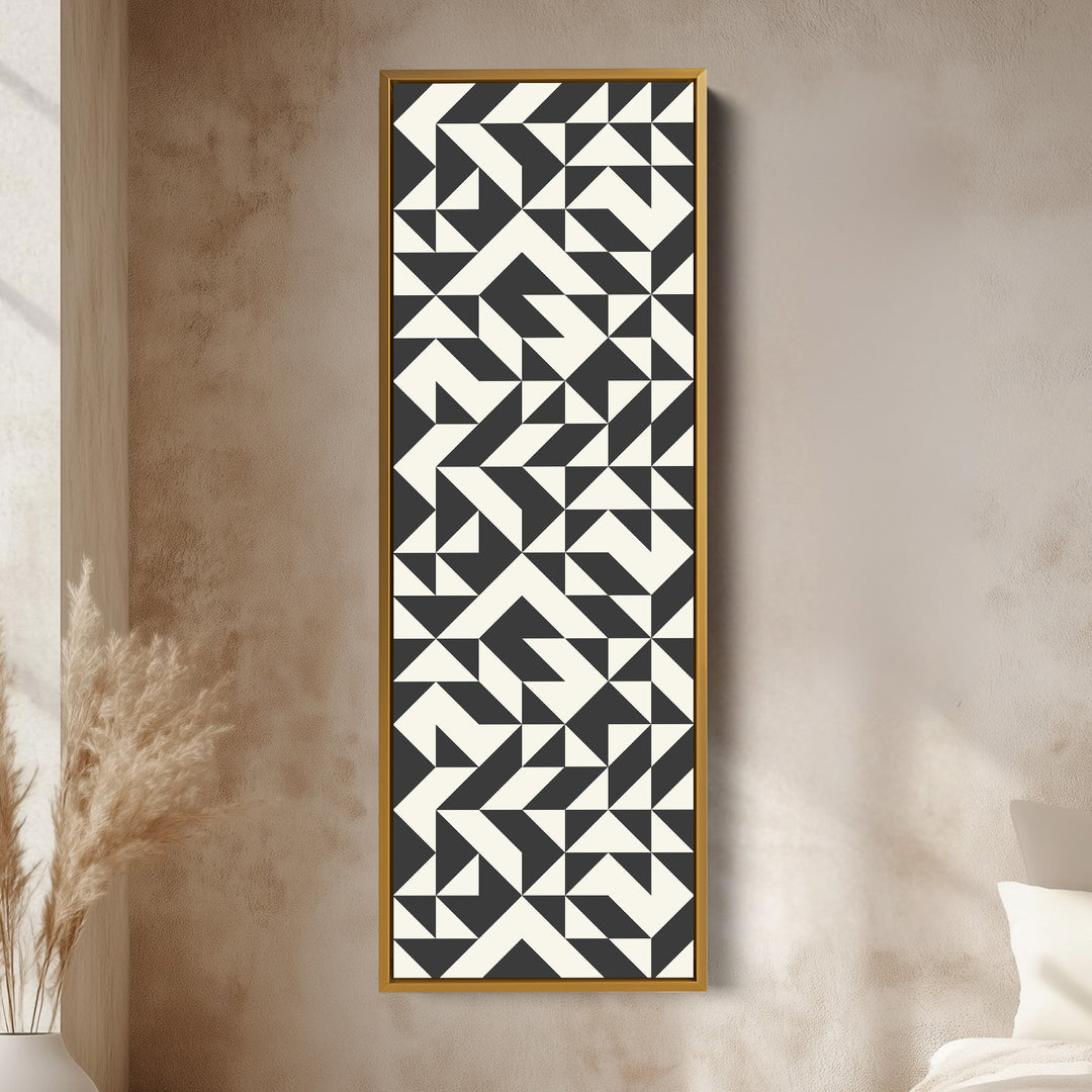 Geometric Arrows Long Narrow Canvas Wall Art for Hallway or Office