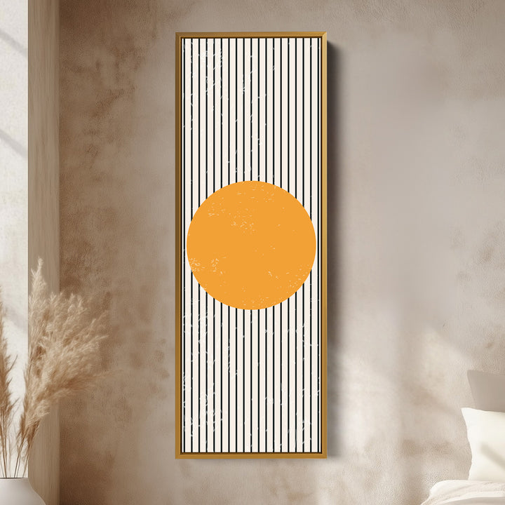 Minimalist Blue Block Vertical Framed Canvas Wall Art for Bedroom or Office