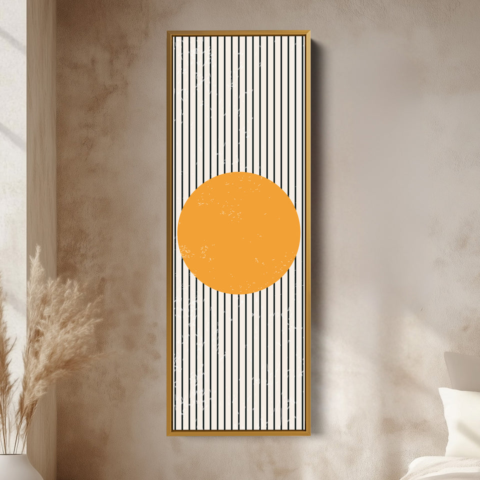 Minimalist Blue Block Vertical Framed Canvas Wall Art for Bedroom or Office