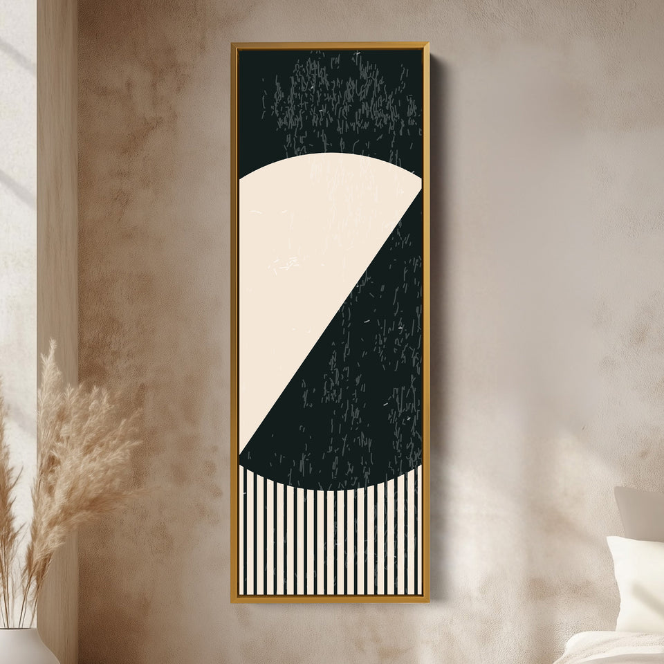 Retro Pop Art Sun Vertical Framed Canvas Wall Art for Bedroom or Living Room