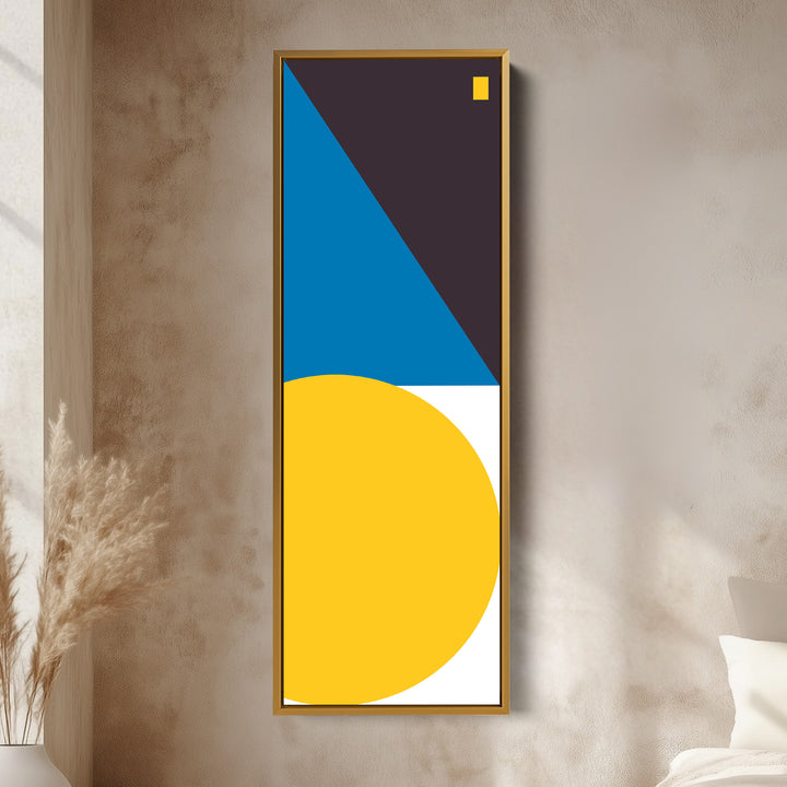 Bold Color Block Vertical Framed Canvas Wall Art for Office or Living Room