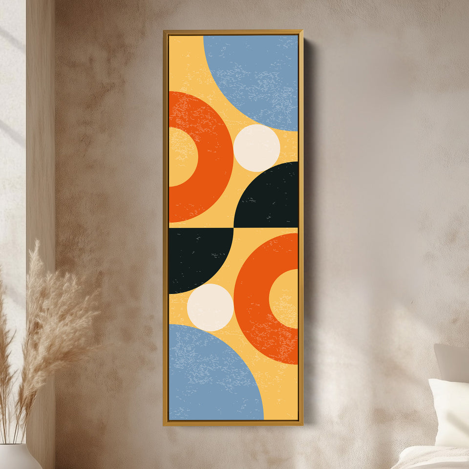 Abstract Curves Vertical Framed Canvas Wall Art for Living Room or Office