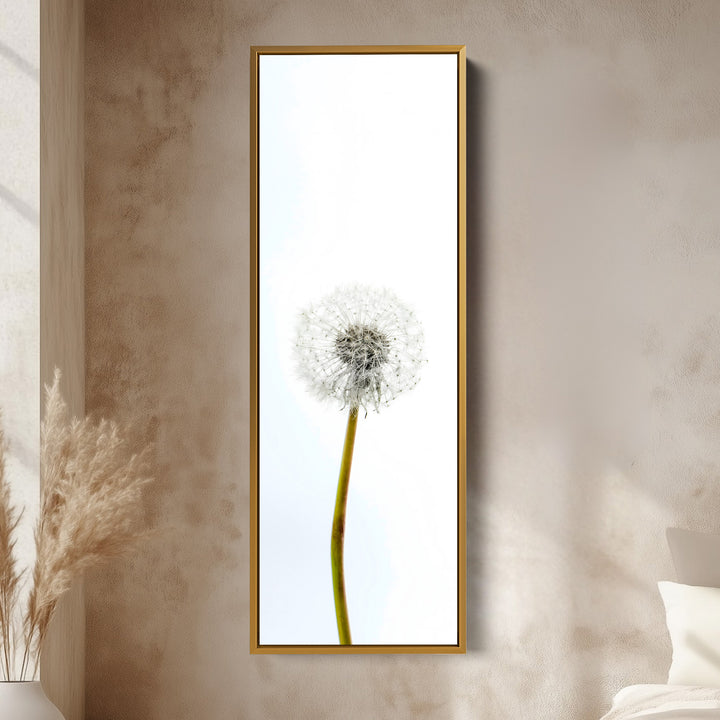 Vertical Framed Canvas Minimal Dandelion Tall Wall Art For Bedroom