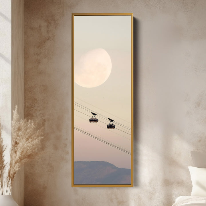 Tall Canvas Wall Art Cable Cars Long Vertical Canvas For Hallway