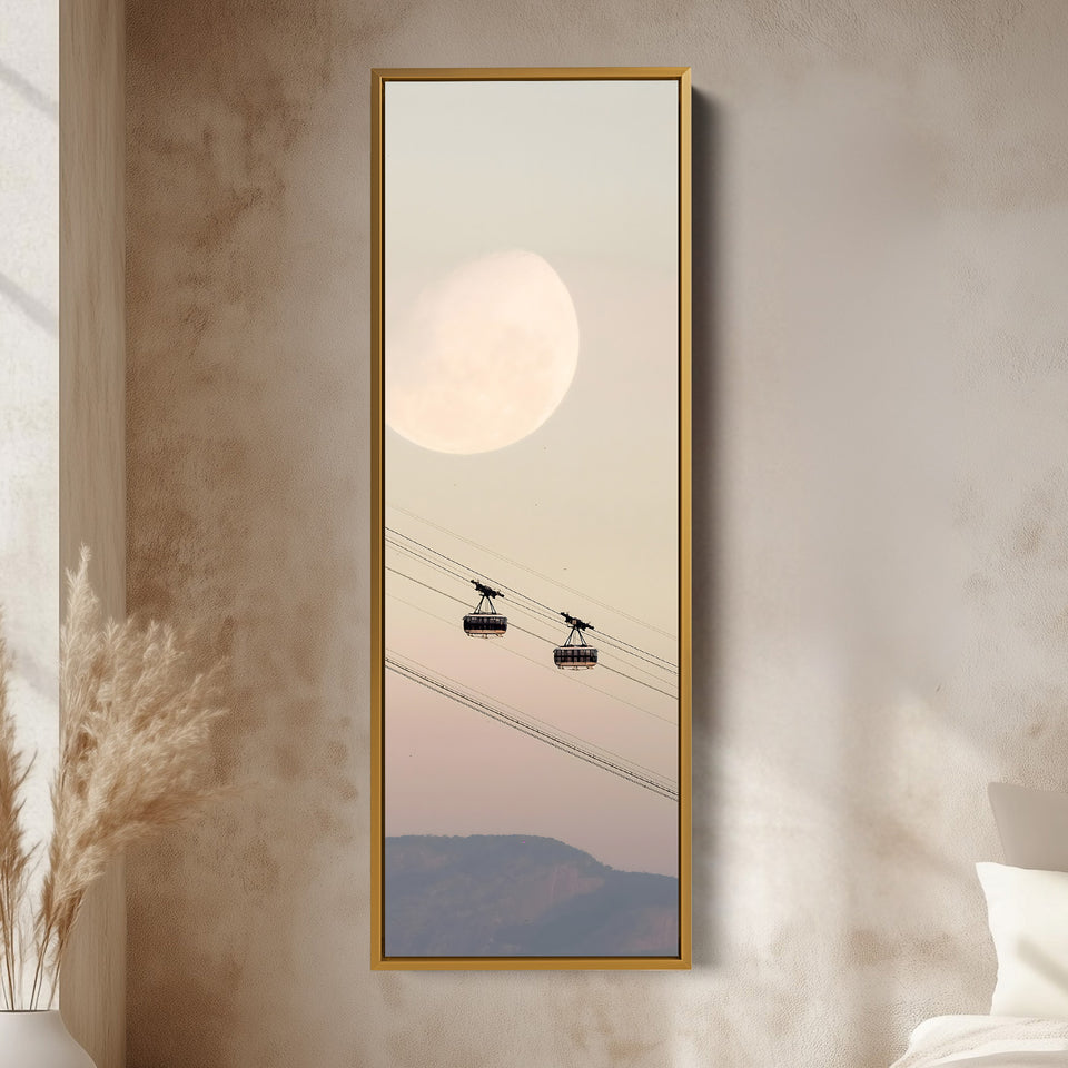 Tall Canvas Wall Art Cable Cars Long Vertical Canvas For Hallway