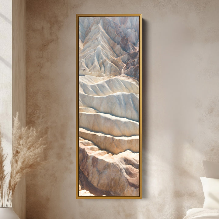 Tall Wall Art Beige Desert Ridge Vertical Canvas For Living Room