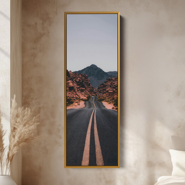 Skinny Wall Art Desert Road Vertical Wall Art For Hallway
