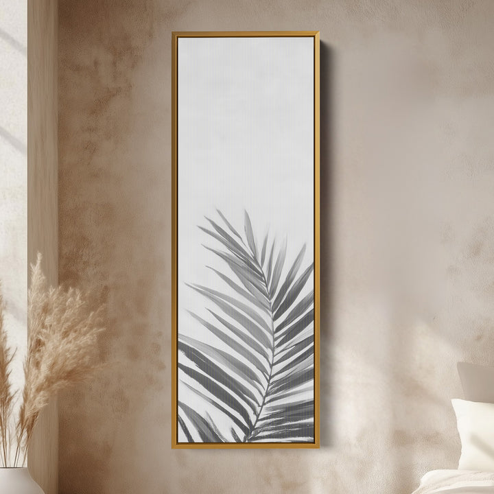 Vertical Wall Art Pink Fern Tall Canvas For Bedroom