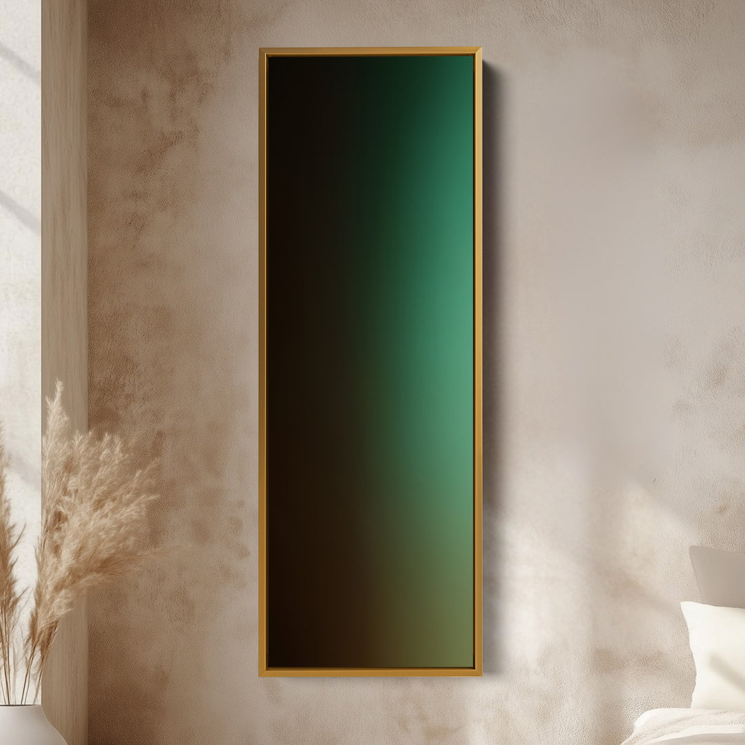 Vertical Wall Art Green Brown Long Vertical Canvas For Hallway