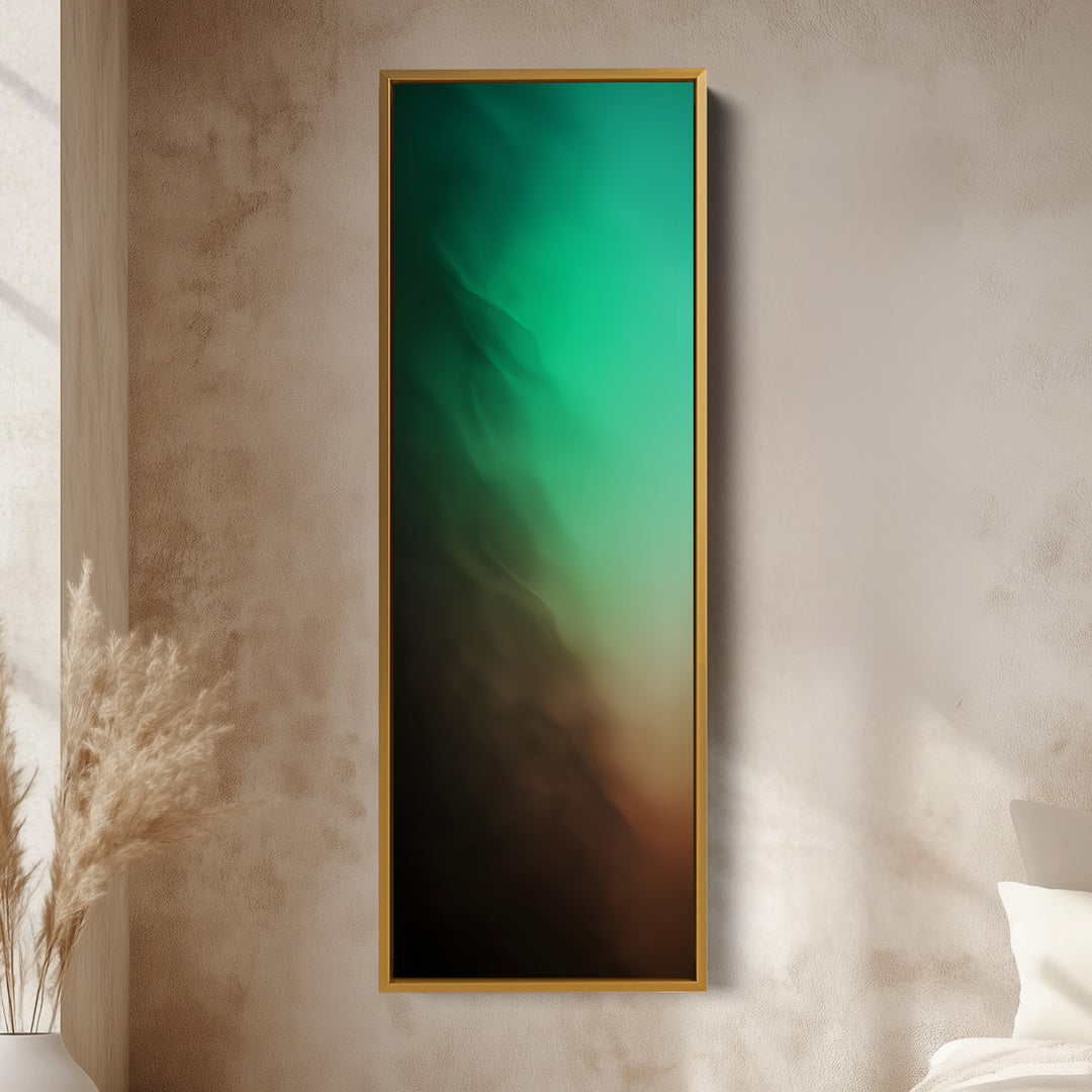 Tall Wall Art Green Beige Skinny Wall Art For Bedroom