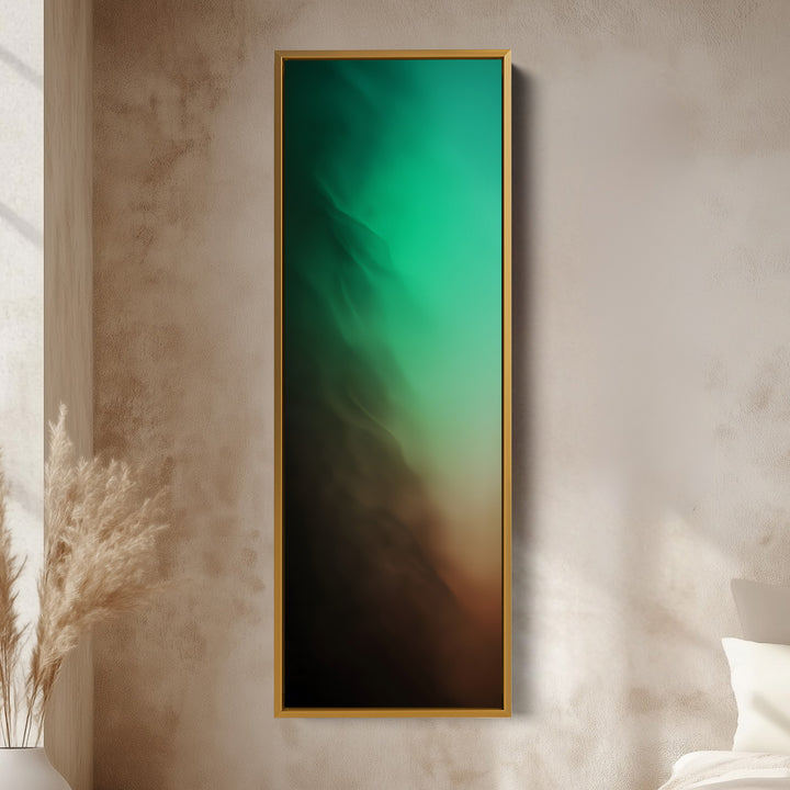 Tall Wall Art Green Beige Skinny Wall Art For Bedroom