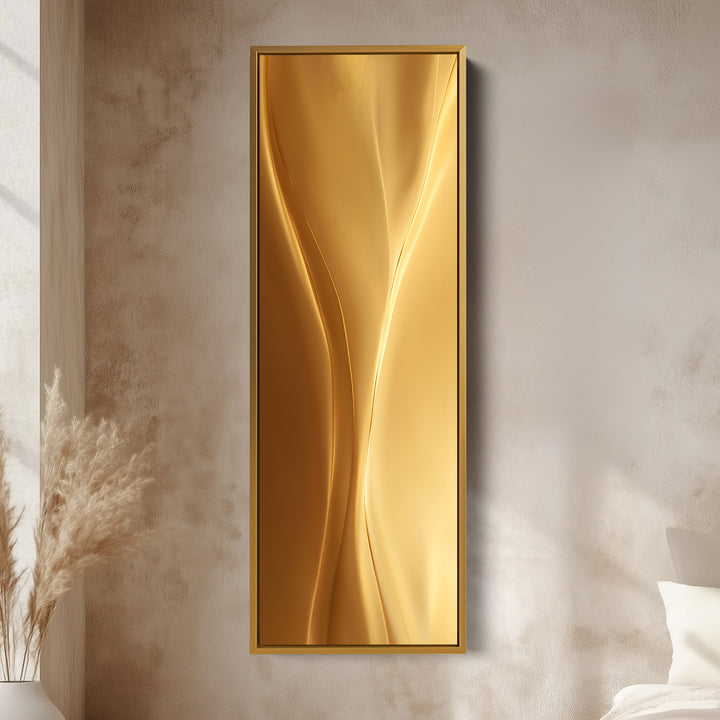 Long Vertical Canvas Gold Tall Modern Abstract Wall Art For Living Room