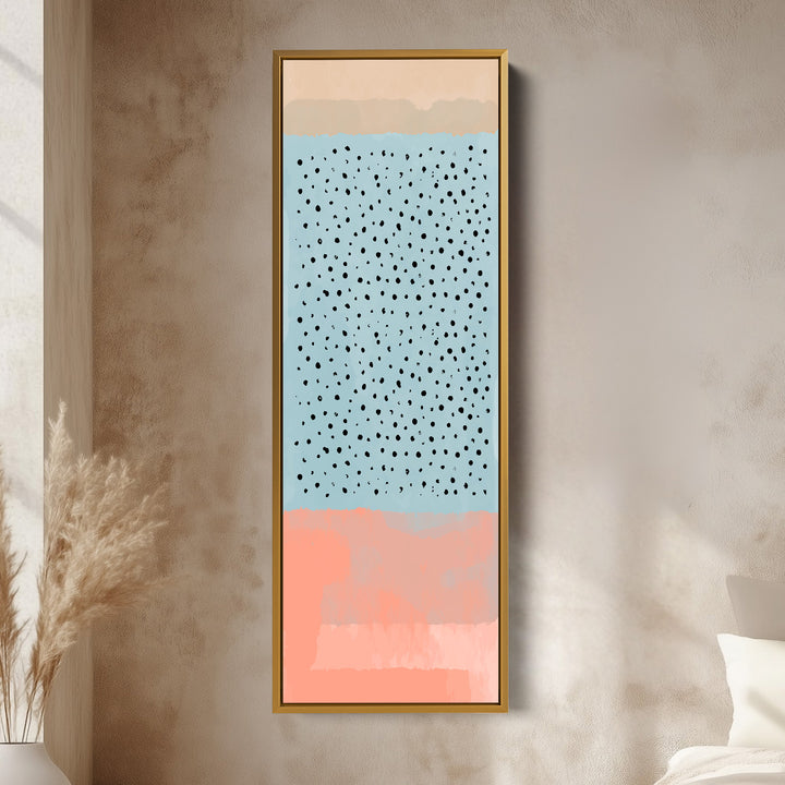 Thin Wall Art Blue Black Dots Narrow Wall Art For Kitchen
