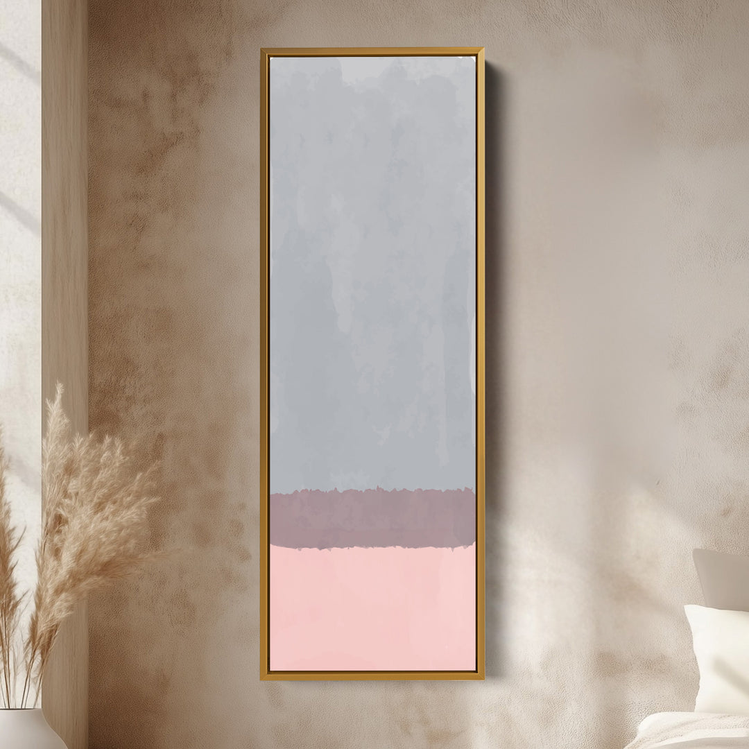 Hallway Wall Art Vertical Grey Pink Tall Canvas