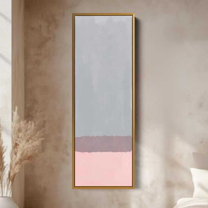 Hallway Wall Art Vertical Grey Pink Tall Canvas