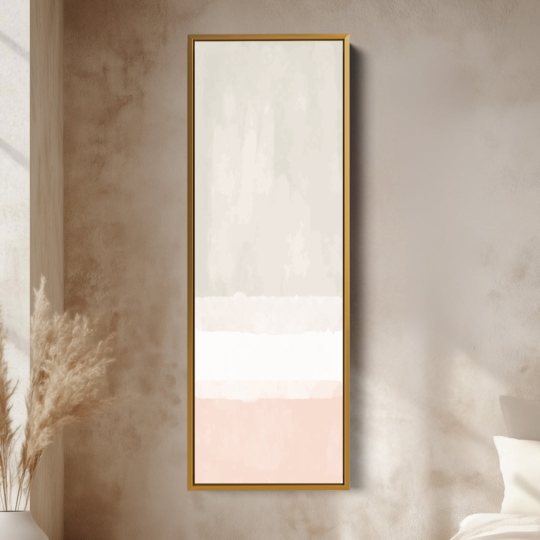 Tall Canvas Wall Art Beige Vertical Framed Canvas For Living Room