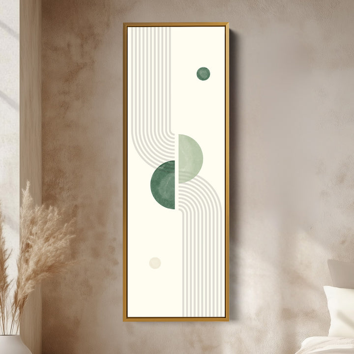 Vertical Wall Art Minimal Green Circle For Calm Modern Spaces