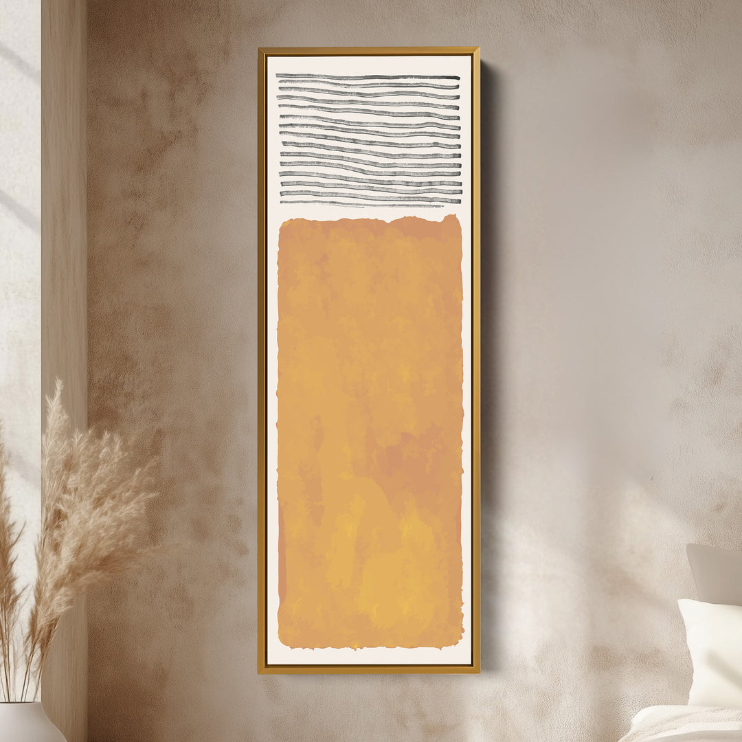 Tall Wall Art Mustard Yellow Minimal Block For Modern Interiors