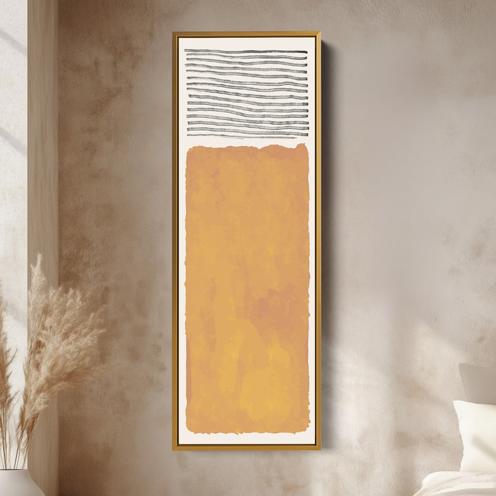 Tall Wall Art Mustard Yellow Minimal Block For Modern Interiors