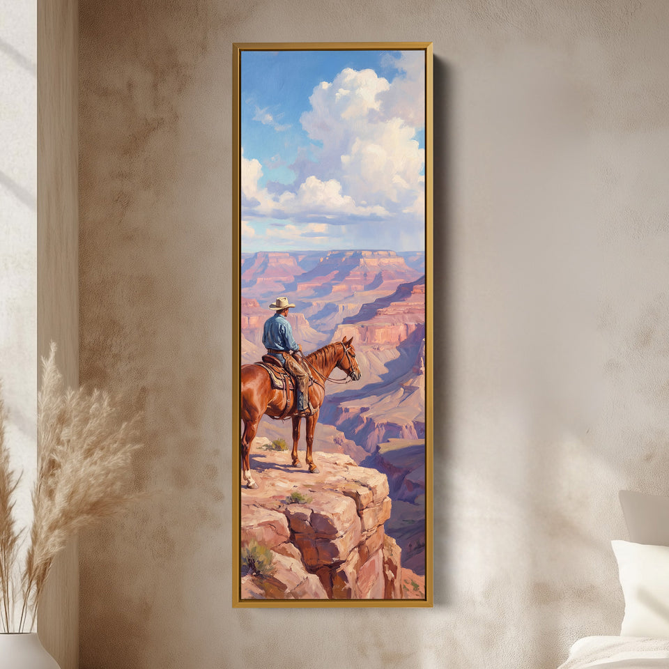 Cowboy Canyon Panoramic Wall Art Extra Wide Canvas Living Room