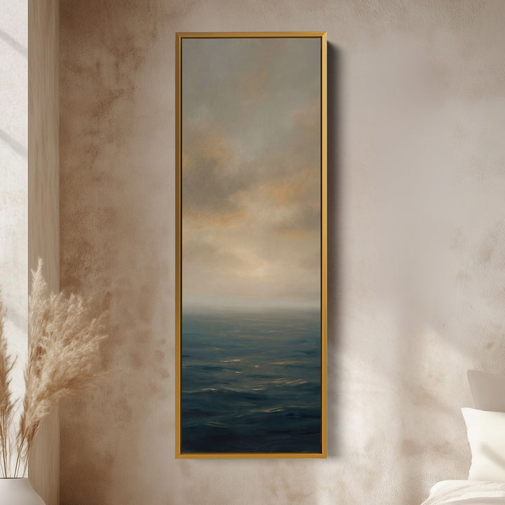 Moody Ocean Horizon Panoramic Wall Art Extra Wide Canvas Bedroom