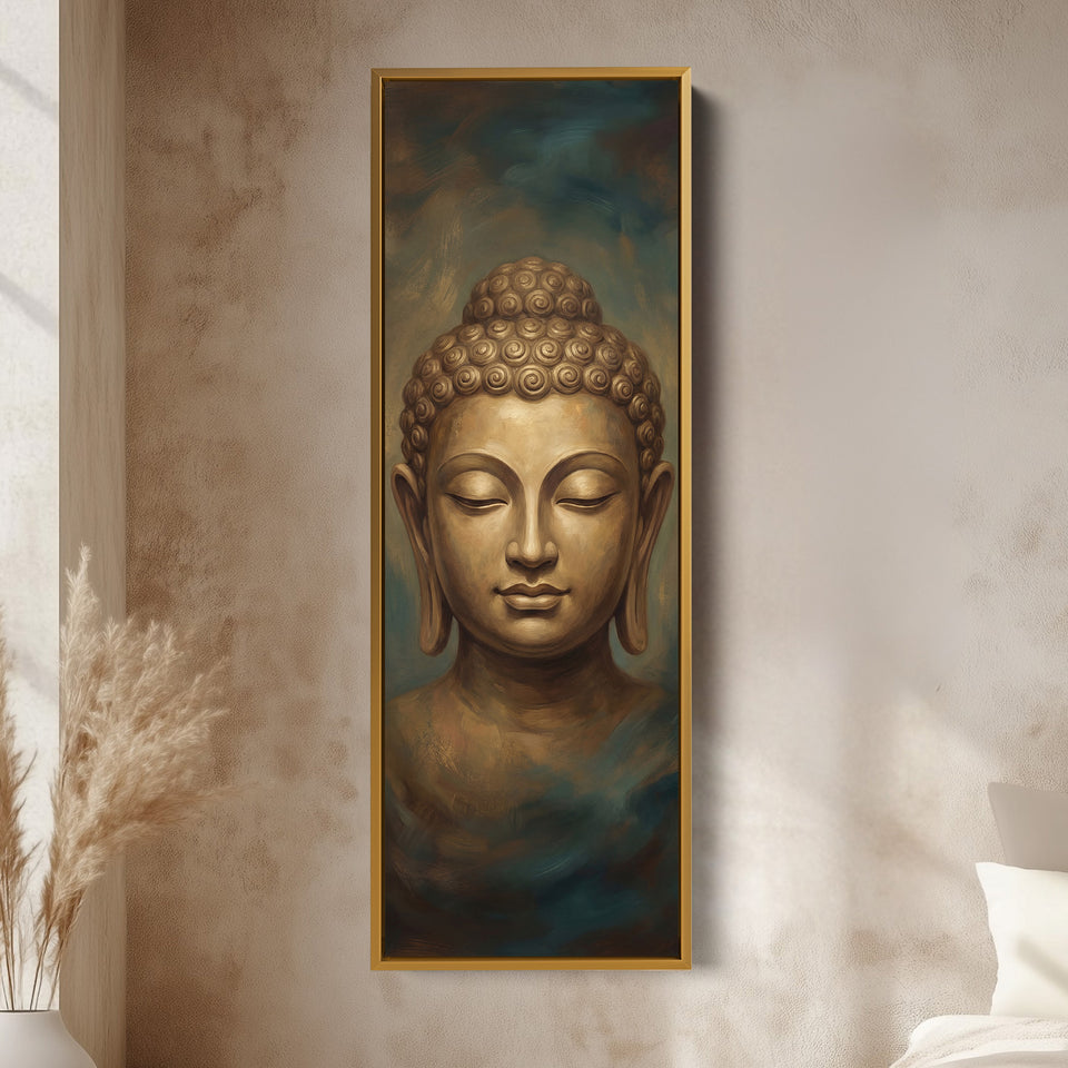 Above Bed Wall Art Buddha Frontal Portrait Canvas Bedroom