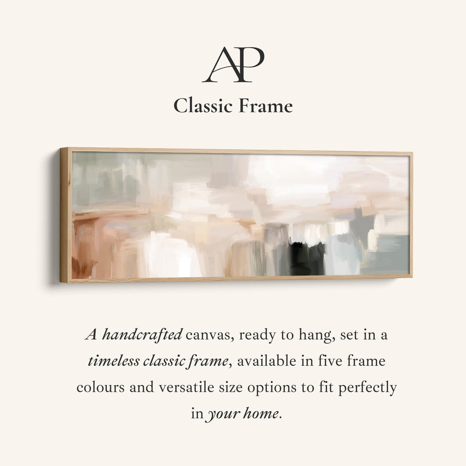 Art mural abstrait horizontal large beige minimaliste