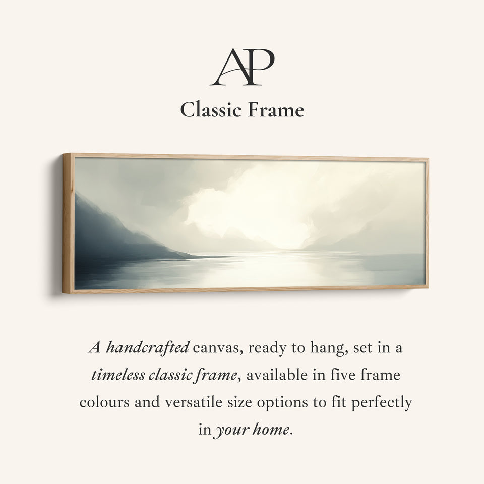 Misty Lake Lange Smalle Abstracte Horizontale Muurdecoratie