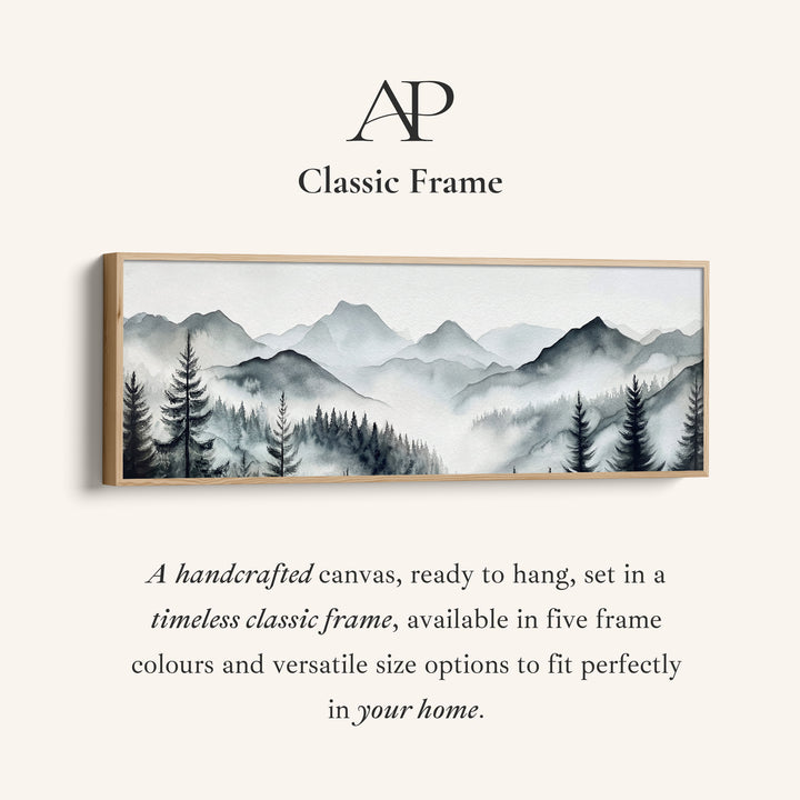 Panoramic Wall Art Misty Pine Forest Long Canvas For Office