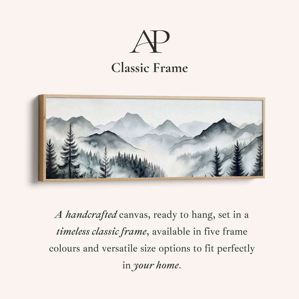 Panoramic Wall Art Misty Pine Forest Long Canvas For Office