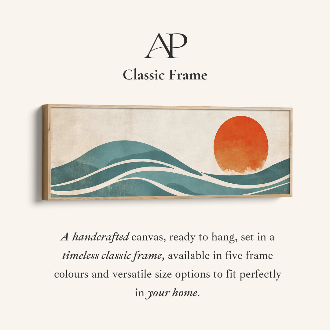 Wide Wall Art Abstract Sun Landscape Long Canvas For Bedroom