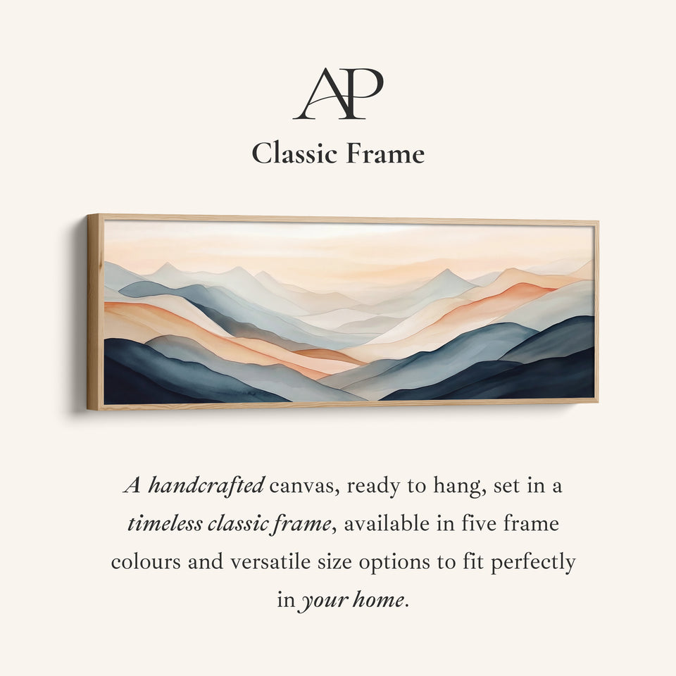 Panoramic Wall Art Layered Hills Wide Canvas For Living Room