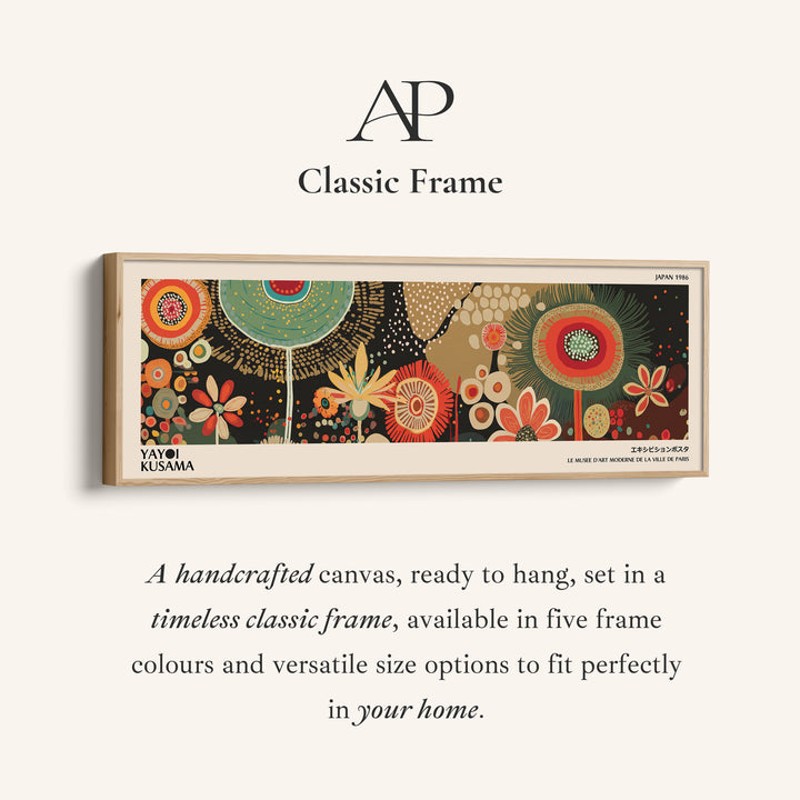 Yayoi Kusama Wide Wall Art Circular Floral Pattern Long Canvas For Bedroom