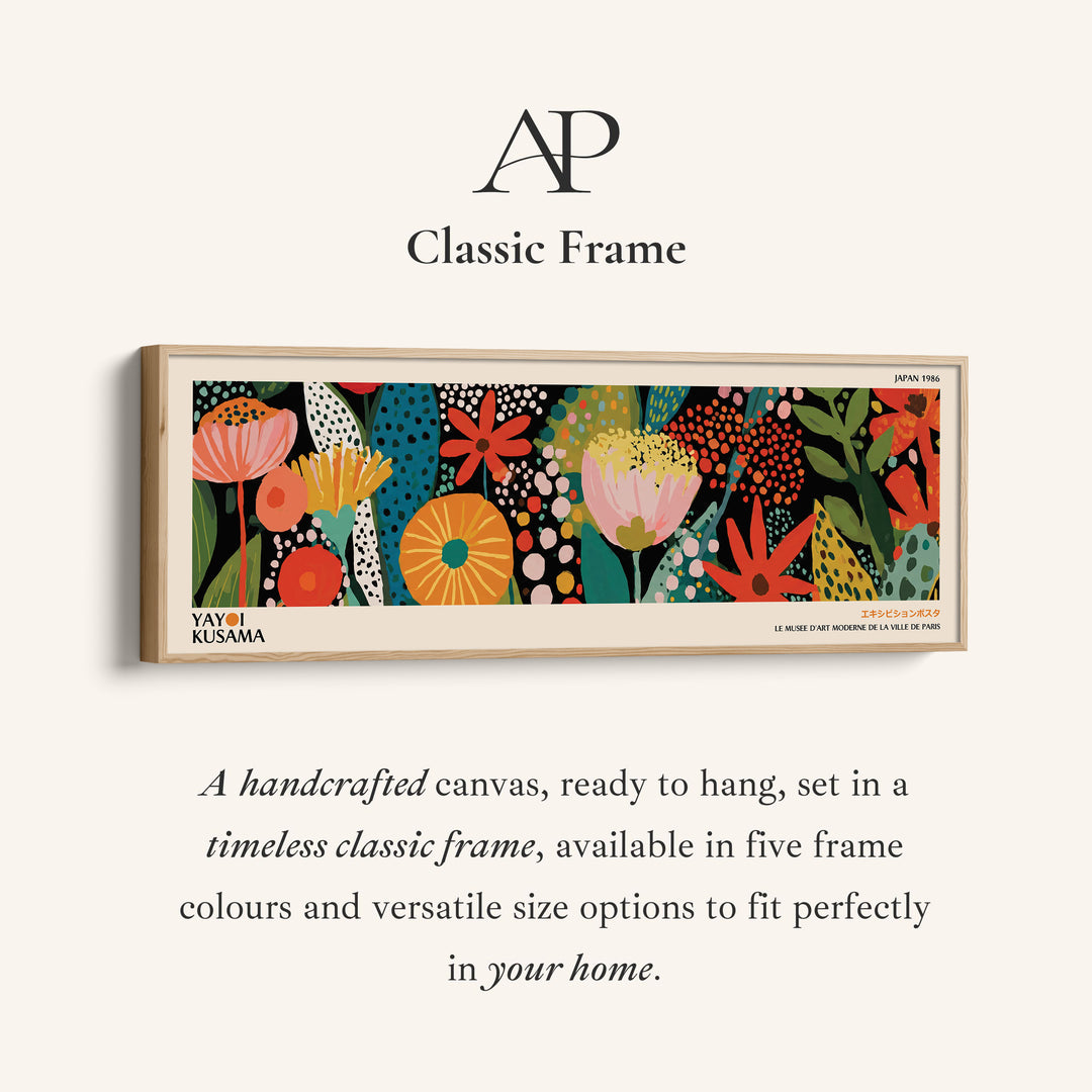 Yayoi Kusama Panoramic Wall Art Dotted Mountain Sunrise Wide Canvas For Living Room