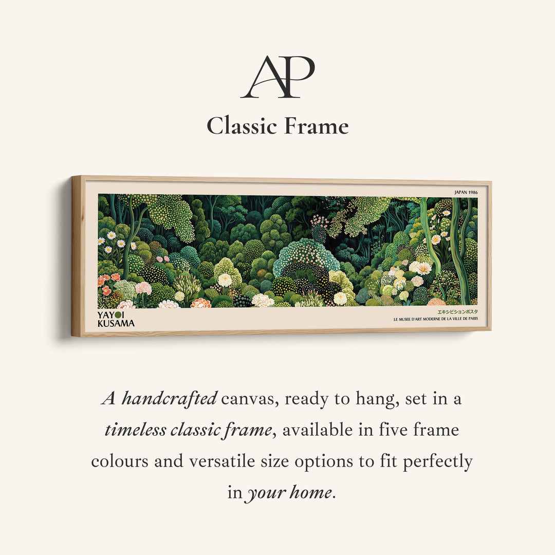 Yayoi Kusama Horizontal Wall Art Dotted Forest Garden Long Canvas For Living Room