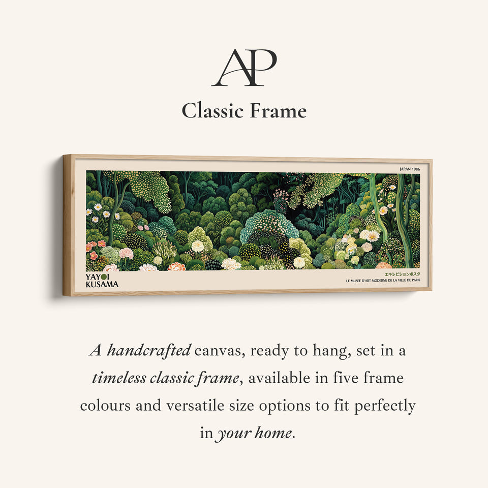 Yayoi Kusama Horizontal Wall Art Dotted Forest Garden Long Canvas For Living Room