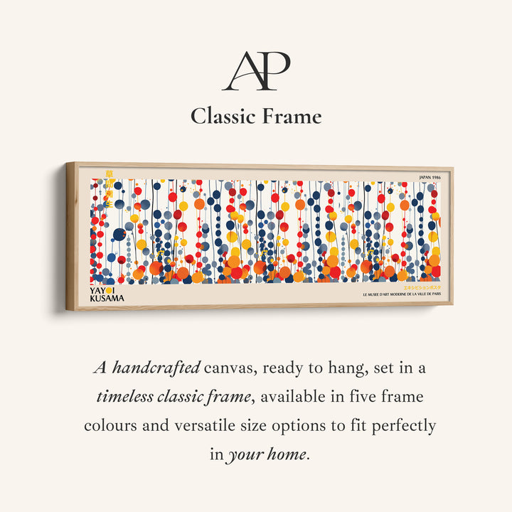 Yayoi Kusama Long Narrow Canvas Hanging Circle Pattern Wide Canvas For Office