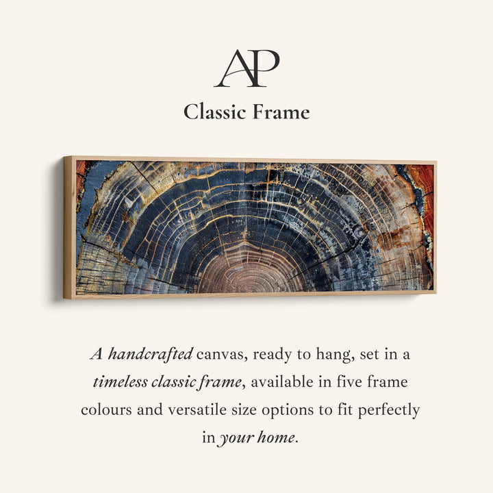 Wide Wall Art Tree Ring Cross Section Long Canvas For Office